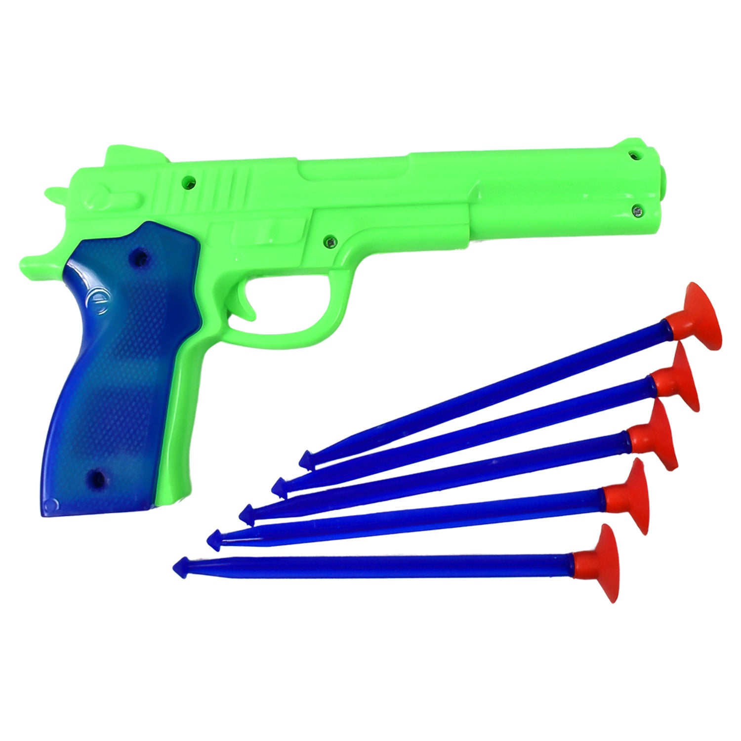 Medium Size Plastic 1 Gun With 5 Soft Suction Dart Bullets (1 Set) Medium Size Plastic 1 Gun With 5 Soft Suction Dart Bullets (1 Set)